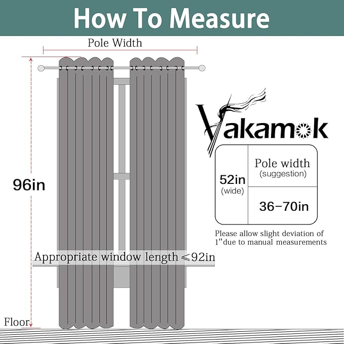 Yakamok Soft Room Darkening Grommet Window Drapes Thermal Insulated Light Blocking Blackout Curtains for Bedroom(52Wx96L,Purple,2 Panels)