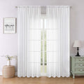 Lecloud White Sheer Curtains 84 Inches Long 2 Panels, Solid Airy Voile Extra Wide Curtain Drapes, Elegant Light Filtering Window Treatments for Living Room Bedroom with Dual Rod Pocket, 59" W x 84" L