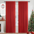 MIULEE Christmas Red Back Tab Blackout Curtains 90 Inches Long 2 Panels Set for Living Room Bedroom Privacy, Rod Pocket/Pinch Pleat Thermal Insulated Room Darkening Pleated Light Blocking Drapes
