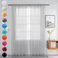 youleyar Solid Sheer Rod Pocket Curtain Voile Draperies 2 Panels White Beige Black Grey Ivory 52 Inch Width 84 Inch Long 1 Pair for Kitchen Bedroom Children Living Room Yard (Silver Grey,52Wｘ84L)