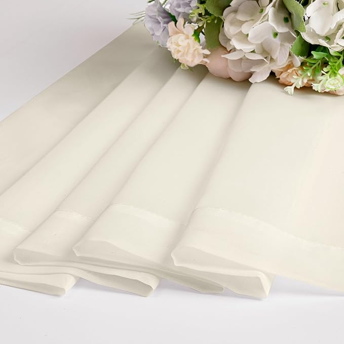OWENIE Cream Sheer Curtains 84 inches Long 2 Panels Set for Bedroom Living Room, Soft Solid Living Room Sheer Curtain, Rod Pocket Light Filtering Curtains, 2 Pcs Each 42“ W x 84" L,Cream