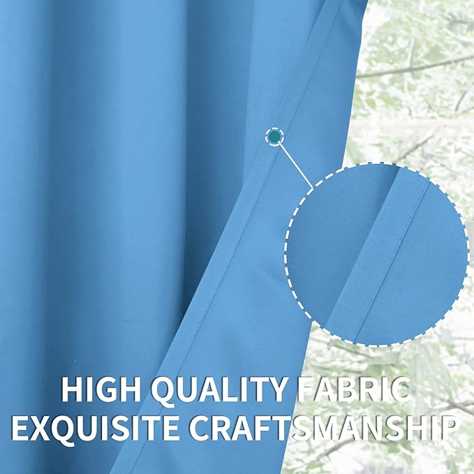 BGment Room Darkening Curtains 63 Inches Long - Grommet Thermal Insulated Drapes Window Treatment Curtains for Bedroom, 2 Panels, 42 x 63 Inch, Sky Blue