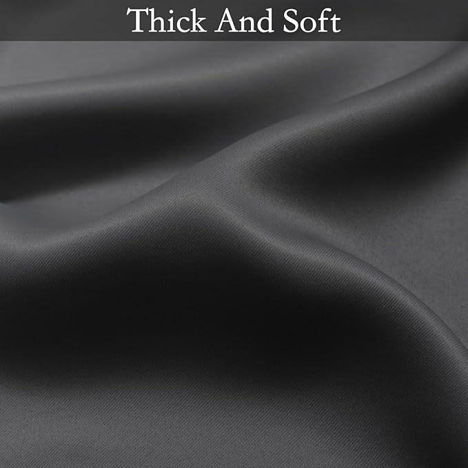SimpleHome Ombre Room Darkening Curtains for Bedroom, Gradient Black to Grey White Light Blocking Thermal Insulated Grommet Window Curtains/Drapes for Living Room,2 Panels, 62x84 inches Length
