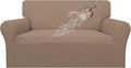 Easy-Going 100% Waterproof Loveseat Couch Cover, Dual Waterproof Sofa Cover, Stretch Jacquard Sofa Slipcover, Leakproof Furniture Protector for Kids, Pets, Dog and Cat(Loveseat, Camel)