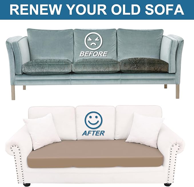 Smiry Printed Couch Cushion Covers, Stretch Soft Couch Covers for Sofa, Washable Non-Slip Sofa Slipcover Furniture Protector for Indoor and Outdoor (1 Pack, Mocha)