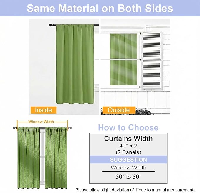 Simplebrand Ava Lime Blackout Curtains for Bedroom 96 Inches Long 2 Panels, Solid Thermal Insulated, Energy Saving Nursery Window Treatment Curtains Blackout Drapes, W40 x L96 Inch, Lime