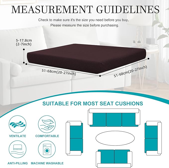 14 Pcs Stretch Patio Cushion Covers,for Outdoor Couch Covers Replacement,Patio Slipcovers Couch Cover,Washable Furniture (Coffee,Only)