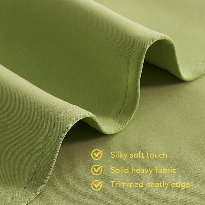 NICETOWN Bedroom Curtains Blackout Drapery Panels, 2 Panels, 70 x 108 inches, Fresh Green, Three Pass Microfiber Thermal Insulated Solid Ring Top Blackout Window Curtains/Drapes