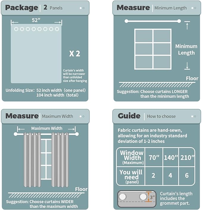 BGment Room Darkening Curtains 120 Inches Long - Grommet Thermal Insulated Drapes Window Treatment Curtains for Bedroom, 2 Panels, 52 x 120 Inch, Beige