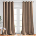 NICETOWN Light Reducing Grommet Curtains - (W52 x L120, Cappuccino, 2 Pieces) Tripe Woven Textured Soft Curtain Panels for Living Room Large Window Drapes