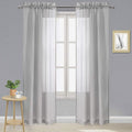 DWCN Grey Sheer Curtains Semi Transparent Voile Rod Pocket Curtains for Bedroom and Living Room, 42 x 72 inches Long, Set of 2 Panels