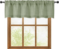 OWENIE Sage Green Valances for Windows 1 Pcs, Light Filtering Textured Farmhouse Short Small Valance Curtains for Bathroom Basement Living Room, Rod Pocket Half Curtains Over Sink, 60" W by 16" L