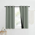 NICETOWN 100% Blackout Window Curtain Panels, Heat and Full Light Blocking Drapes with Black Liner for Nursery, 40" Drop Thermal Insulated Draperies (Greyish Green, 2 Pieces, 37" Wide Each Panel)