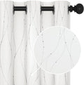 Deconovo White Curtains, Room Darkening Curtain, Thermal Insulated Soundproof Drapes, Wave Dots Silver Print, 42 x 72 Inch Long, Grommet Top, Window Panels for Living Room Bedroom Nursery, Set of 2