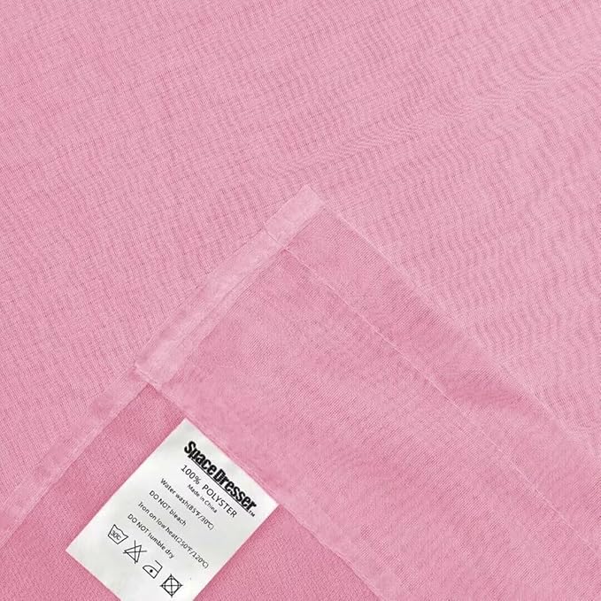SpaceDresser Sheer Light Pink Curtains 4 Panels Rod Pocket Semi-Sheer Curtain 84 Inches Long Light Filtering Voile Window Drapes for Bedroom Living Room Kitchen, Each 52W x 84L