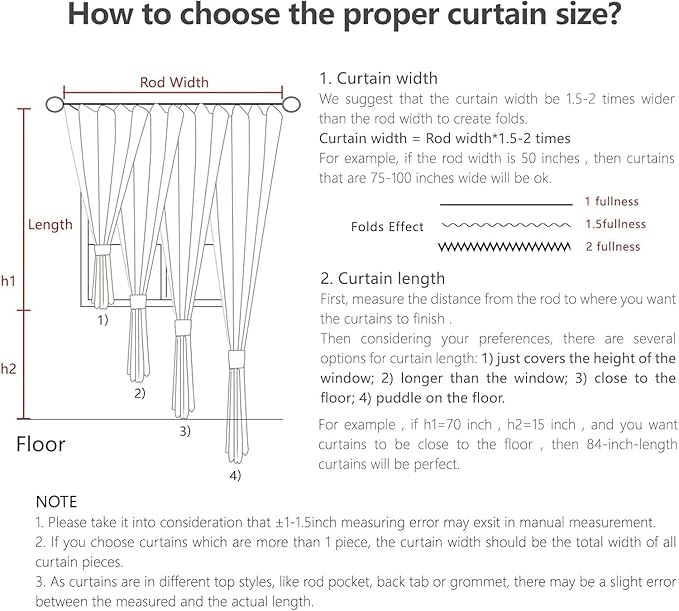 Joydeco Linen Curtains 2 Panel Set, Light Filtering, Ivory Linen Curtains 90 Inch Cream Drapes with Rod Pocket Back Tab (90" L x 37" W)