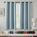 MIULEE Slate Blue Blackout Curtains for Bedroom Living Room 45 Inches Long 2 Panels, Thermal Insulated Room Darkening Drapes Solid Grommet Noise Reduction Light Blocking Window Treatments 40x45 Inch