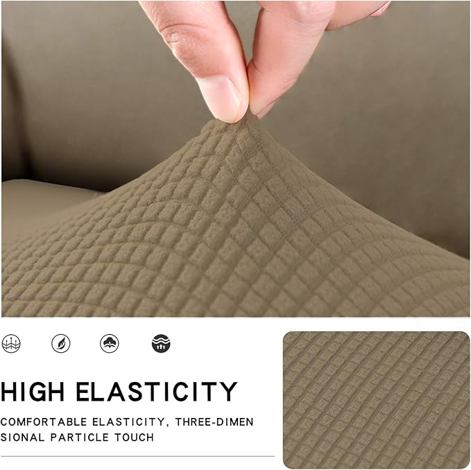 Easy-Going Stretch Chair Cushion Cover Sofa Cushion Furniture Protector Sofa Seat Sofa Slipcover Sofa Cover Soft Flexibility with Elastic Bottom(Chair Cushion, Tan)