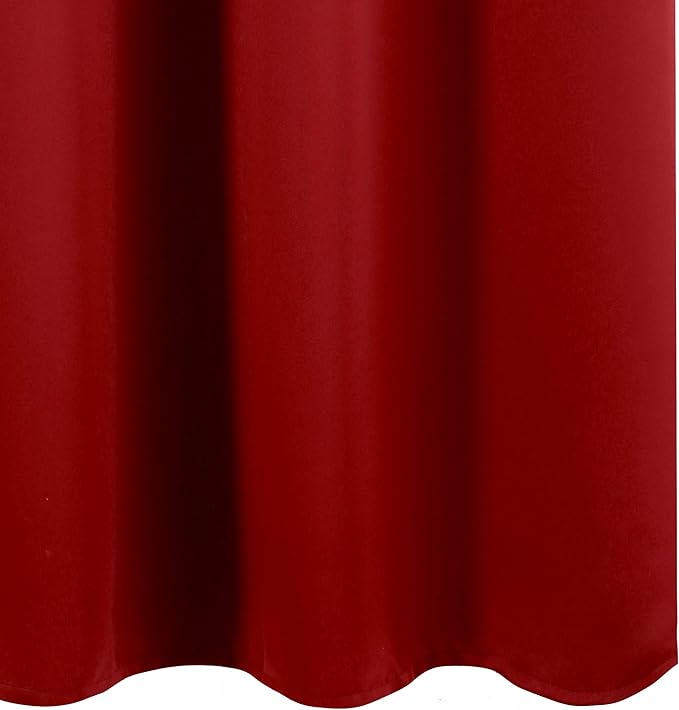 LEMOMO Red Thermal Blackout Curtains/42 x 95 Inch/Set of 2 Panels Room Darkening Curtains for Bedroom
