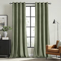 MIULEE Velvet Curtains Sage Green Elegant Grommet Curtains Thermal Insulated Soundproof Room Darkening Drapes for Classical Living Room Bedroom Decor 52 x 84 Inch Set of 2