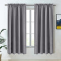 DWCN Blackout Curtains for Bedroom - Thermal Insulated Privacy Energy Saving Rod Pocket Drapes for Living Room, W 38 x L 72 Inch, Grey, Set of 2