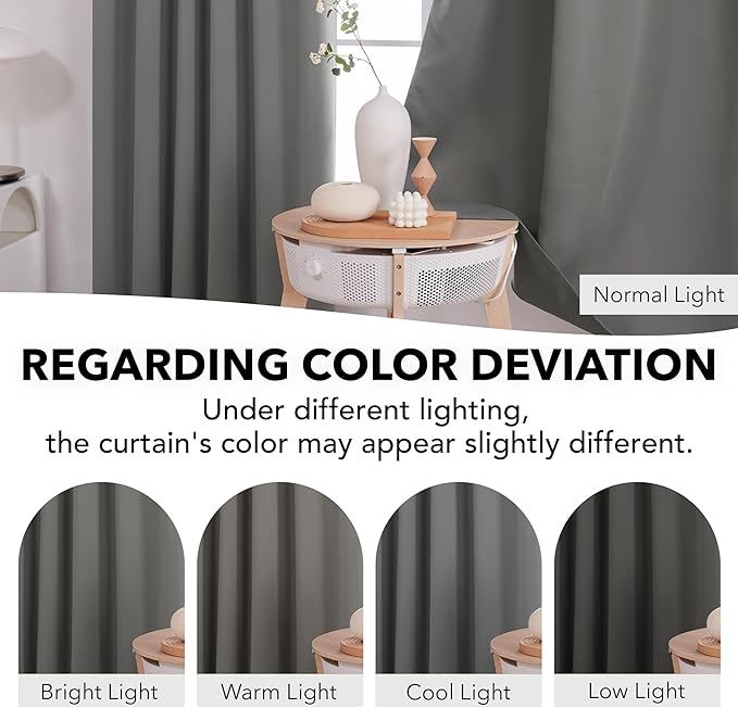 Deconovo Blackout Curtain Panels Window Draperies Rod Pocket/Back Tab Curtains Thermal Insulated Blackout Curtains for Bedroom 52Wx84L Inch Light Grey 2 Panels