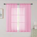 Sheer Pink Curtains for Bedroom Living Room 54 Inch Length 2 Panels Set, Solid Soft Airy Light Filtering Window Treatments, Modern Rod Pocket Drapes, Pink, 42" Wx54 L Inches