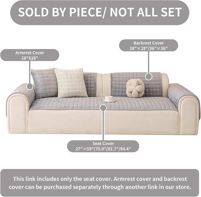 Velvet Couch Covers for Dogs, Dog Sectional Couch Covers, Pet Couchs Cover for 2-3 Seater, Couchs Protector for Dogs, Sectional Sofa Cover for Pet Washable(1PC,Light Grey,27.6"×70.9")