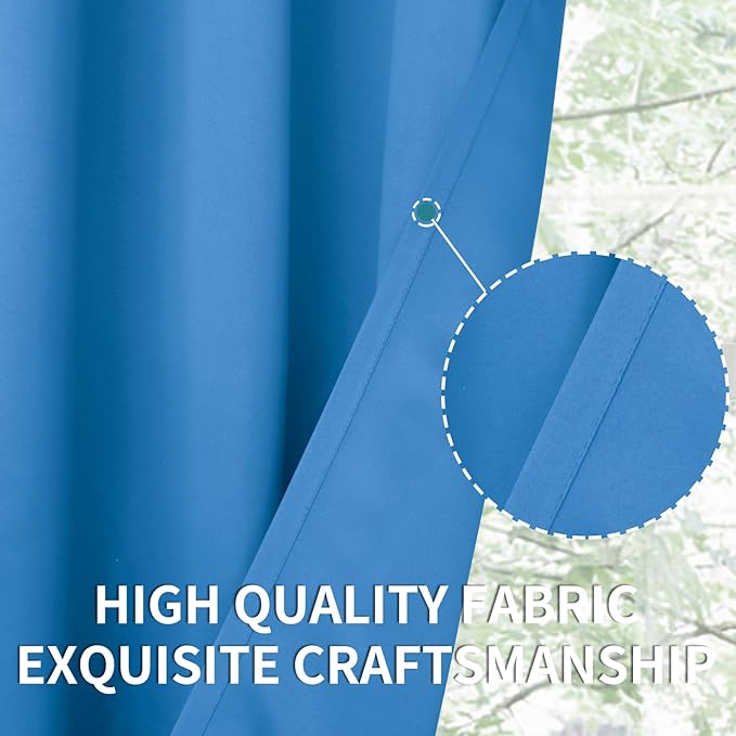 BGment Room Darkening Curtains 63 Inches Long - Grommet Thermal Insulated Drapes Window Treatment Curtains for Bedroom, 2 Panels, 70 x 63 Inch, Classic Blue