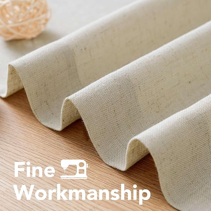 H.VERSAILTEX Living Room Linen Curtains - Semi Sheer, Nickel Grommet, Energy Saving, Light Filtering Window Treatments - 2 Panels, 52 x 72 Inch