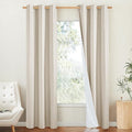 NICETOWN 100% Blackout Room Warming Linen Texture Curtains 84 inches Long, Beige, 2 Panels, Thermal Insulated Full Blackout 2-Layer Lined Drapes, Energy Efficiency Window Draperies for Boy's Room