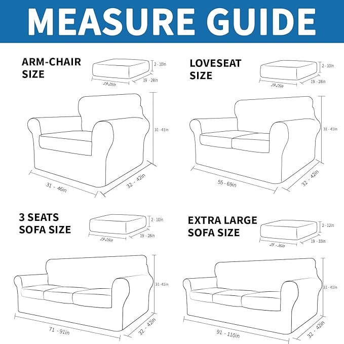 XINEAGE 2026 New 2 Pieces Chair Covers with Arms Super Stretch Chair Slipcover for Living Room Pet Dog Universal Slip Cover Anti Slip Armchair Furniture Protector (Black), 31"-46"(1 Cushion)