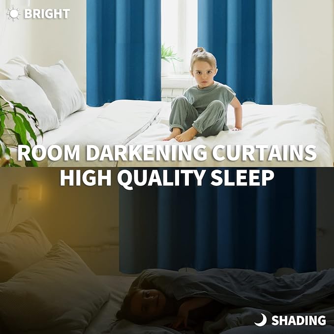 BGment Blackout Curtains - Grommet Thermal Insulated Room Darkening Bedroom and Living Room Curtains, Set of 2 Panels (42 x 84 Inch, Steel Blue)
