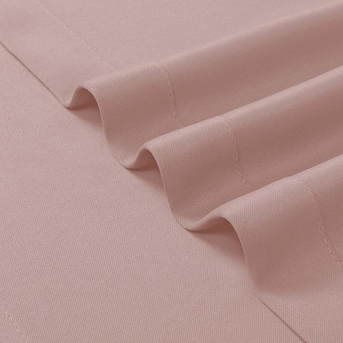 Chyhomenyc Blush Pink Valances for Window, Room Darkening Short Curtains for Kitchen Bedroom Living Room, Rod Pocket Top Small Window Treatment Valance RV Bunk Panels, 60Wx18L, 2 Pieces