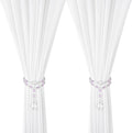 SUQ I OME 2 Pack of Luxury Crystal Beaded Magnetic Curtain Tieback and Holdback Curtain Clips Curtain Buckle Curtain Holder Blingbling Curtain Holdbacks for Drapes,Purple