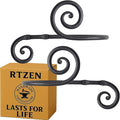 RTZEN Decorative Metal Curtain Tiebacks - Farmhouse Wrought Iron Curtain Holdbacks - Drapery Holders for Wall - Unique Metal Tie Backs for Curtains - 2 Pcs (Black Swirly)
