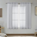 OVZME Light Grey Sheer Curtains 54 Inches Long 2 Panels - Soft Light Filtering Window Sheer Panels for Living Room/Bedroom, Top Dual Rod Pocket, 1 Pair, Each 42Wx54L Inches
