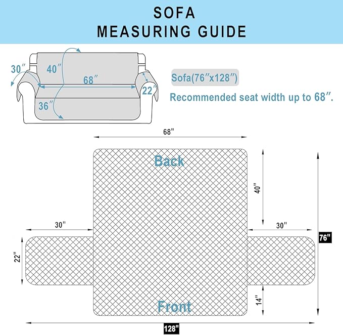 Reversible Sofa Covers Couch Cover Furniture Protector for Dogs Elastic Straps Water Resistant(Sofa,Huntergreen/Sage)