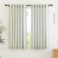RYB HOME Linen Curtains 63 inch Length - Premium Flax Linen Material Soft Semi Sheer Half Privacy Protected for Livingroom, Bedroom, Farmhouse, W 52 x L 63 inch, 2 Panels, Sage Green