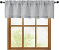 OWENIE Grey Valances for Windows 1 Pcs, Light Filtering Textured Farmhouse Short Small Valance Curtains for Bathroom Basement Living Room Bedroom, Rod Pocket Half Curtains Over Sink, 60Wx14L Inch