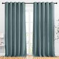 NICETOWN Room Darkening 118 inch Long Curtains, Grommet Thermal Drapes Weighted Room Divider Wide Window Treatments for Living Room, W66 x L118, Greyish Blue, 2 Panels