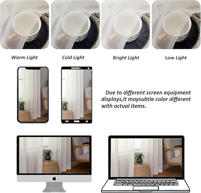 Chyhomenyc Extra Long Ivory Sheer Curtains 144 inch 2 Panels, Translucent Backdrop Window Scarf Drapes for Canopy Bed/Wedding/Living Room/Anniversary, 12FT Length, Each 59Wx144L in, 2PCS
