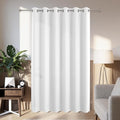 Joydeco Blackout Patio Sliding Door Curtains 96 Inches Long, Grommet Privacy Room Divider Curtains, Extra Wide Thermal Blackout Drapes for Bedroom Living Room (Pure White, 80Wx96L, 1 Panel)