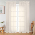 Cream Sheer Curtains 84 Inches Long 2 Panels Set for Bedroom Living Room, Soft Airy Light Filtering Modern Solid Rod Pocket Drapes Window Treatments, Cream, Each 42" W x 84" L