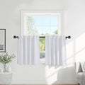 PONY DANCE 50% Light Filtering Room Darkening Curtains for Small Winow Lower Portion Decor Energy Saving Drapes for Kitchen Bedroom Bathroom Downstairs Window, W 29 x L 30, Pure White, 2 Panels