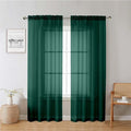Lecloud Hunter Green Sheer Curtains 78 Inches Long 2 Panels, Airy Voile Solid Curtains, Gauzy Stylish Aesthetic Windows Decor Drapes with Rod Pocket for Bedroom Living Room, Each 42" W x 78" L