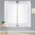 DWCN Sheer White Curtains 63 inch Length 2 Panels Set, Rod Pocket Solid Color Window Gauzy Treatments, Elegant Curtains & Drapes for Living Room/Bedroom/Kitchen, 2pcs, Each W70 x L63
