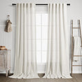 Extra Long Curtains 120 inch Length 2 Panels Set Back Tab Neutral Farmhouse Drapes Light Filtering Semi Sheer Linen Curtain 120 inches Long for Floor to Ceiling Window Ivory Cream 38 inches Wide