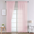 Blush Sheer Curtains 90 Inches Long 2 Panels Set for Bedroom Living Room, Soft Airy Light Filtering Modern Solid Rod Pocket Drapes Window Treatments, Blush, Each 59" W x 90" L