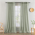 MIULEE Sage Linen Curtains 96 Inch Length 2 Panels for Bedroom Living Room,Green Soft Thick Linen Textured Window Drapes Semi Sheer Light Filtering Back Tab Rod Pocket Burlap Look Decor